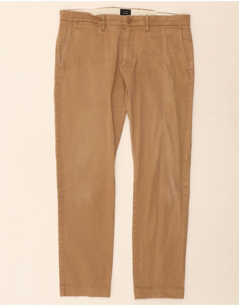 J. CREW Mens Straight Chino Trousers W32 L30 Brown Cotton Vintage J. Crew and Second-Hand J. Crew from Messina Hembry 