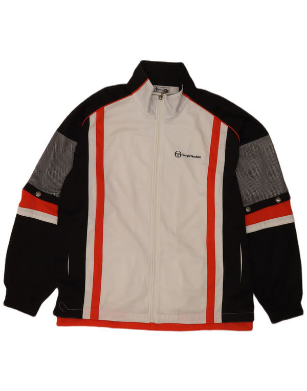 Sergio Tacchini Mens Tracksuit Top Jacket 2XL White Colourblock Polyester