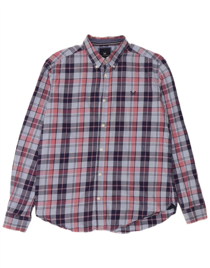 Crew Clothing Mens Slim Fit Flannel Shirt Medium Blue Check Cotton