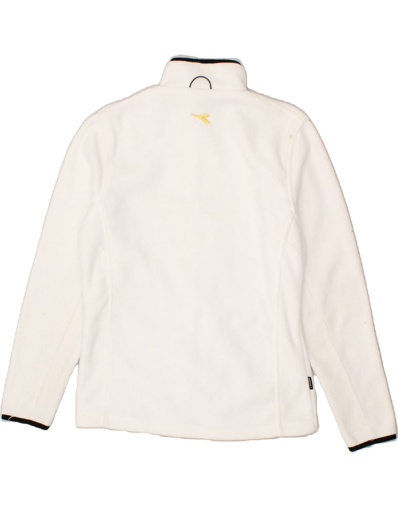 DIADORA Womens Tracksuit Top Jacket UK 14 Medium White Polyester | Vintage Diadora | Thrift | Second-Hand Diadora | Used Clothing | Messina Hembry 