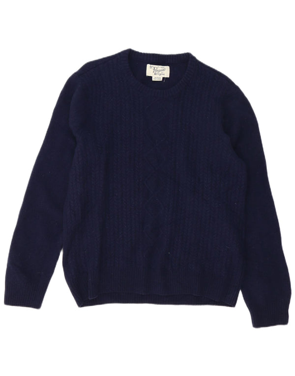 PENGUIN Womens Boat Neck Jumper Sweater UK 18 XL Navy Blue Lambswool