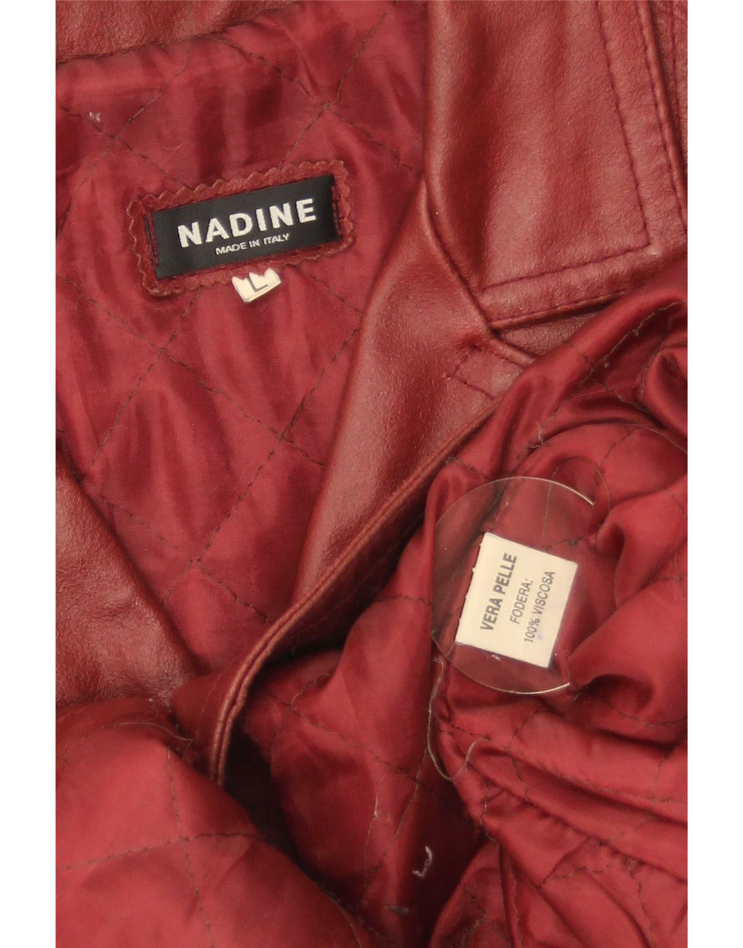 Nadine Womens Leather Coat UK 14 Large Red Leather