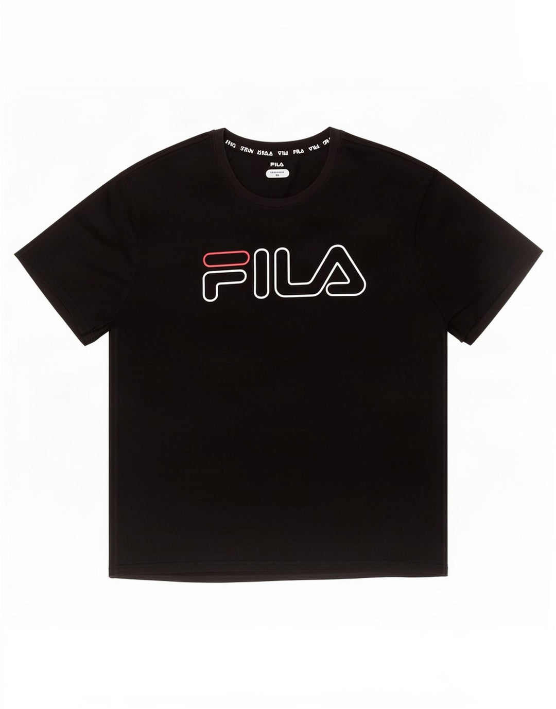 Fila Mens Graphic T-Shirt Top 2XL Black Polyester