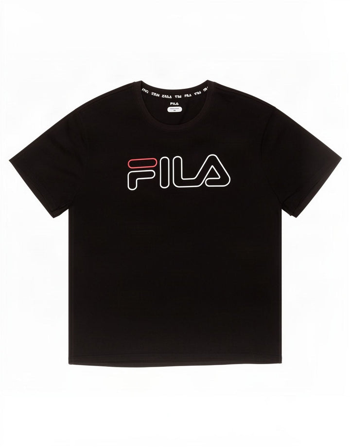 Fila Mens Graphic T-Shirt Top 2XL Black Polyester