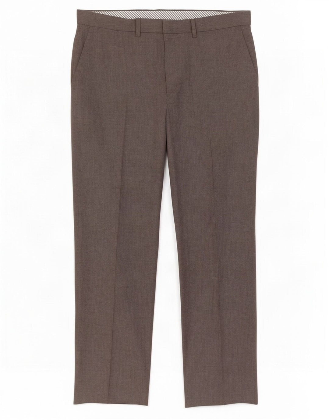 Marks & Spencer Mens Straight Suit Trousers W36 L31 Brown Wool