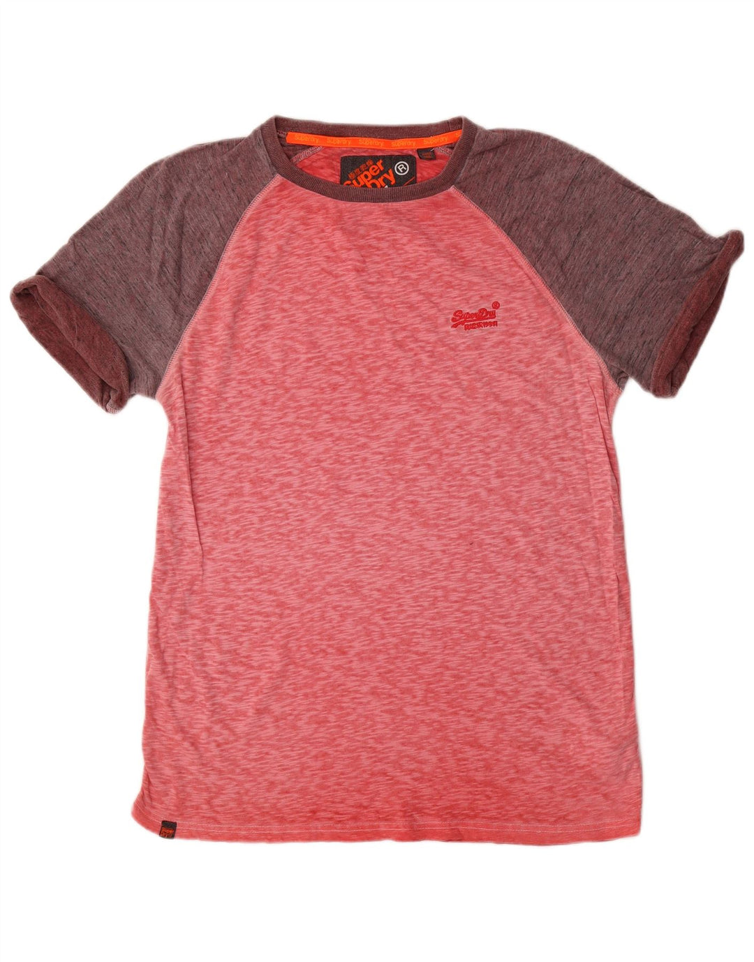 Superdry Mens T-Shirt Top XL Red Colourblock Cotton