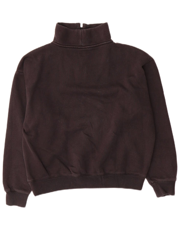 Champion Womens Oversized Zip Neck Sweatshirt Jumper UK 10 Small Black