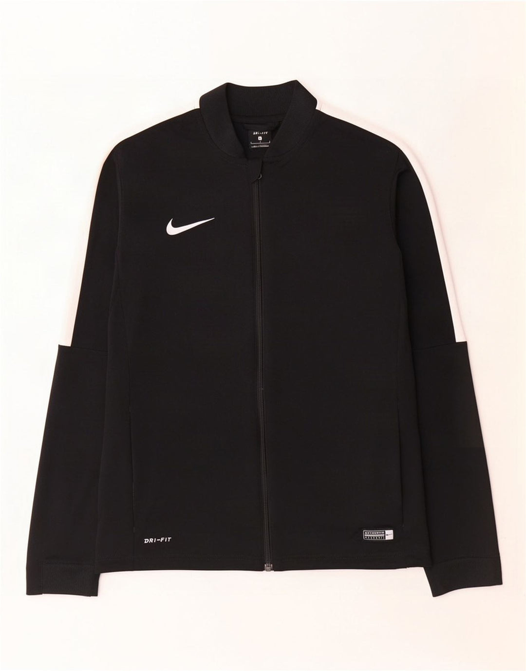 Nike Mens Dri Fit Tracksuit Top Jacket Large Black Colourblock Polyester