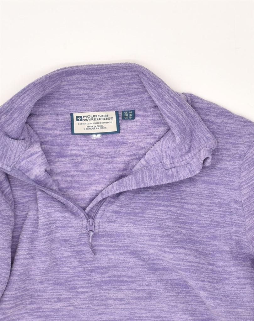 MOUNTAIN WAREHOUSE Womens Zip Neck Fleece Jumper UK 14 Large Purple | Vintage Mountain Warehouse | Thrift | Second-Hand Mountain Warehouse | Used Clothing | Messina Hembry 