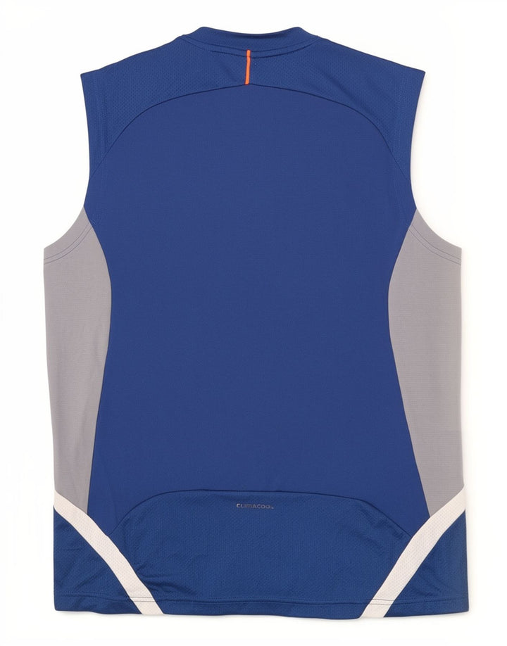 Adidas Mens Climacool Vest Top Medium Blue Colourblock Polyester