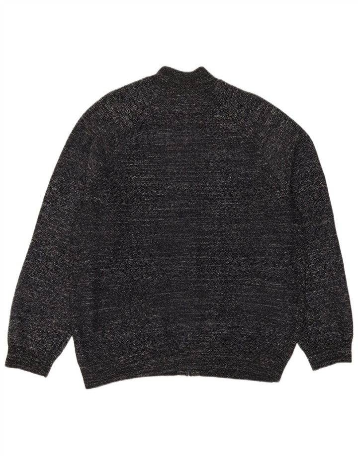 Marks & Spencer Mens Cardigan Sweater XL Navy Blue Flecked Polyester