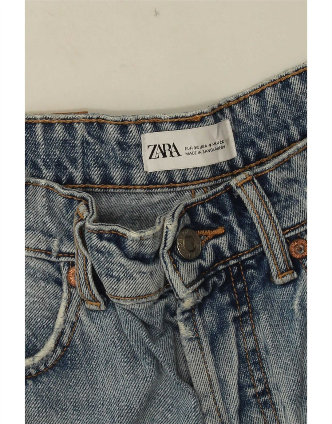 Zara Womens Denim Hot Pants EU 36 XS W26 Blue