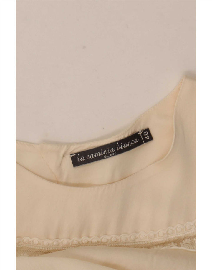 Vintage Womens Long Sleeve Blouse Top IT 40 Small Off White