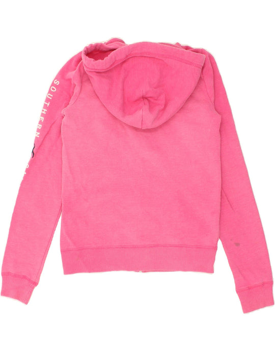 HOLLISTER Pull a capuche zippe graphique pour femme UK 6 XS Rose Coton Vetements vintage et d occasion en ligne Messine Hembry