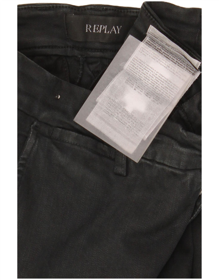 Replay Mens Zeumar Slim Jeans W29 L30 Black Cotton