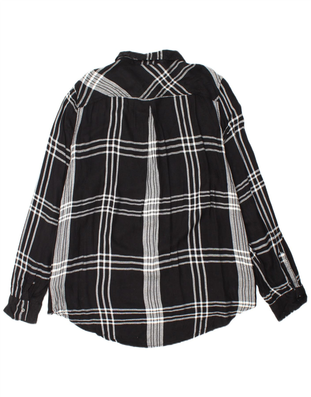 CALVIN KLEIN JEANS Womens Flannel Shirt UK 18 XL Black Plaid Rayon