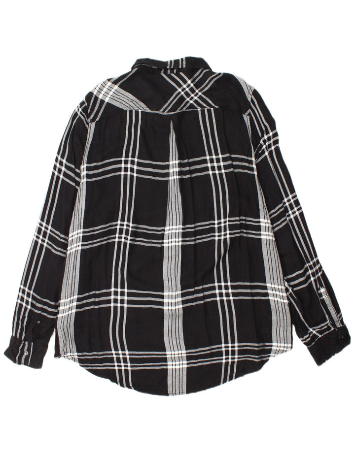 CALVIN KLEIN JEANS Womens Flannel Shirt UK 18 XL Black Plaid Rayon