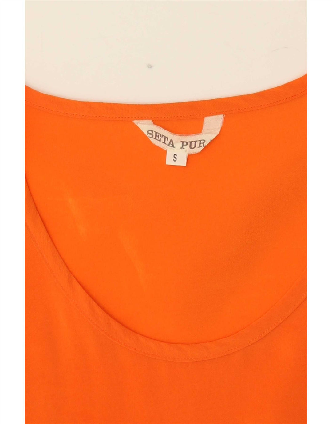 Vintage Womens Vest Top UK 10 Small Orange Silk