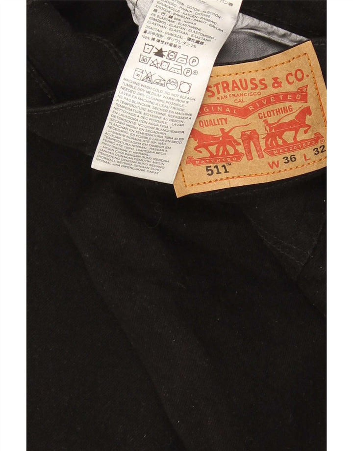Levi's Mens 511 Slim Jeans W36 L29 Black Cotton