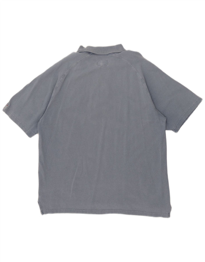 Weird Fish Mens Polo Shirt Medium Blue Cotton