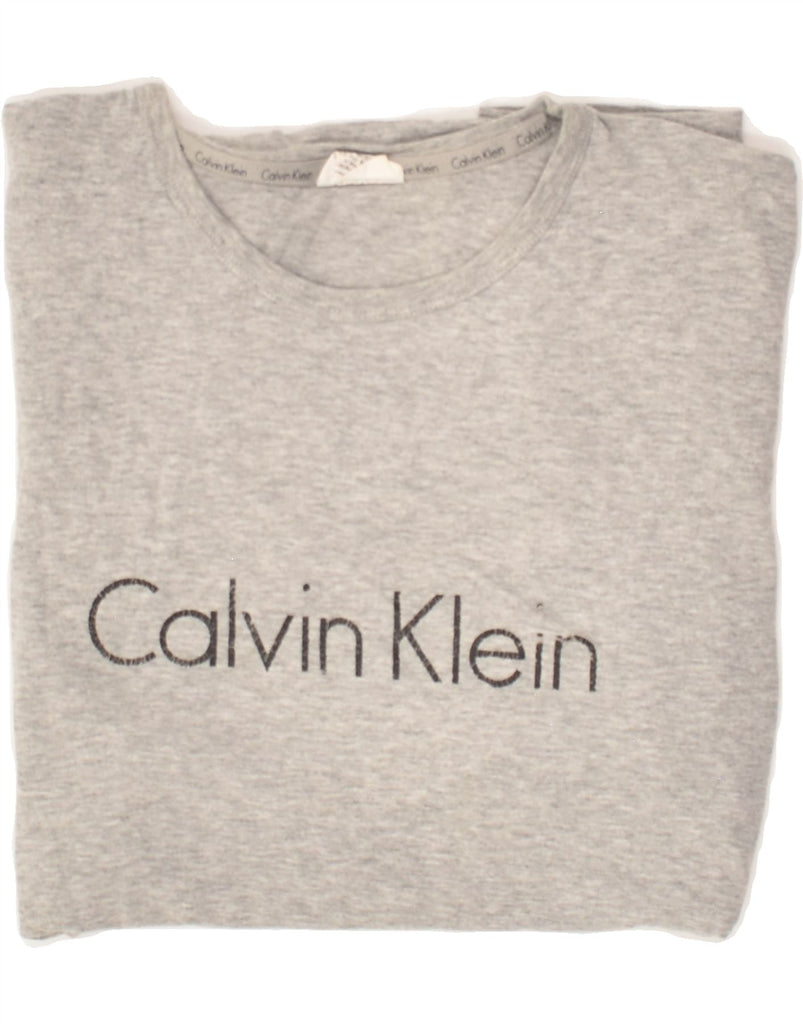 CALVIN KLEIN Mens Graphic T-Shirt Top XL Grey Cotton | Vintage Calvin Klein | Thrift | Second-Hand Calvin Klein | Used Clothing | Messina Hembry 