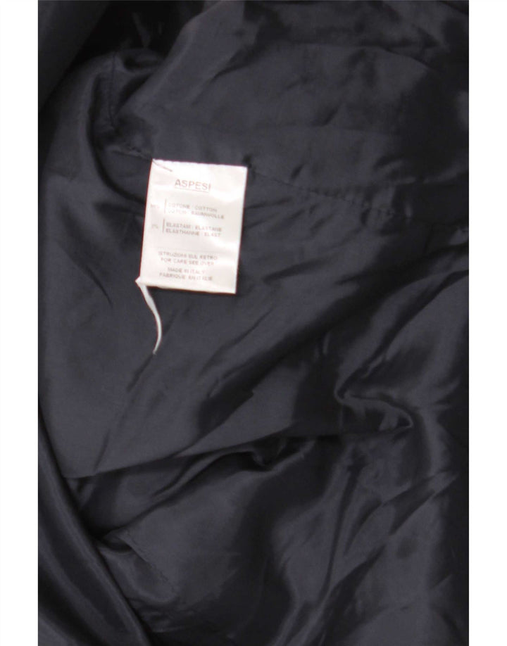 Aspesi Womens 2 Button Corduroy Blazer Jacket IT 48 XL Navy Blue Cotton