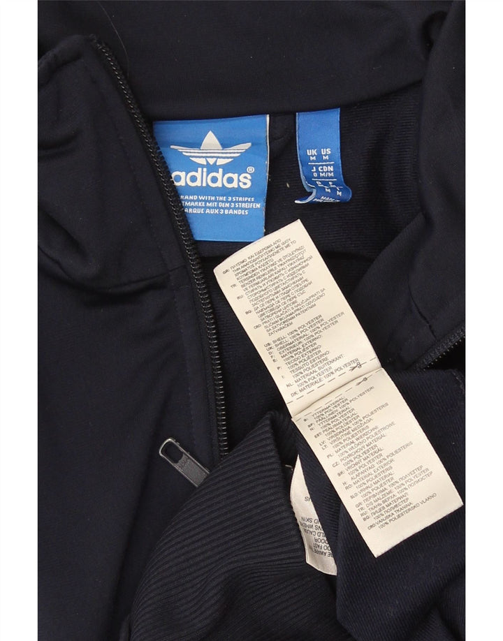 ADIDAS Mens Tracksuit Top Jacket Medium Navy Blue Polyester