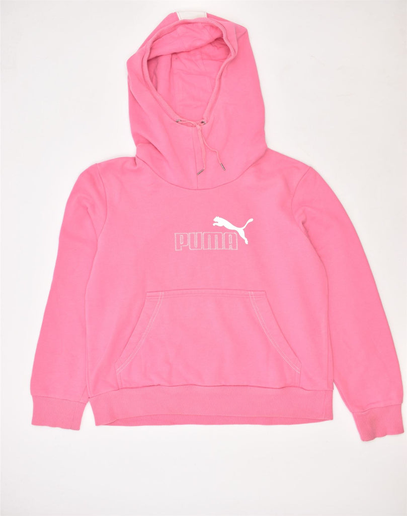 PUMA Womens Hoodie Jumper UK 12 Medium Pink Cotton | Vintage | Thrift | Second-Hand | Used Clothing | Messina Hembry 