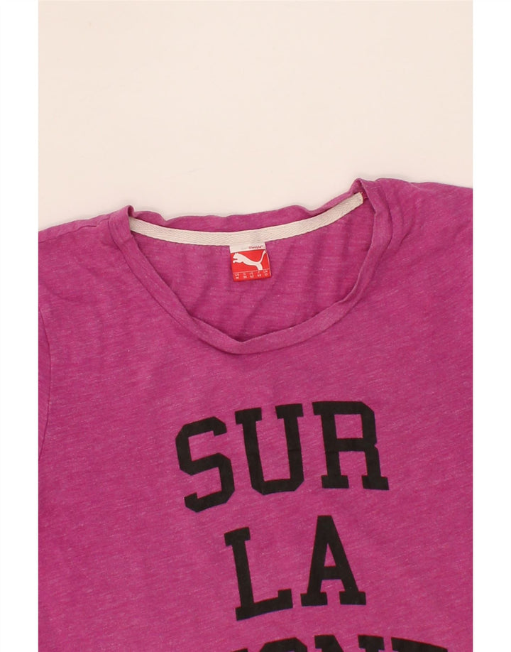 PUMA Womens Graphic T-Shirt Top UK 12 Medium Pink Vintage Puma and Second-Hand Puma from Messina Hembry 