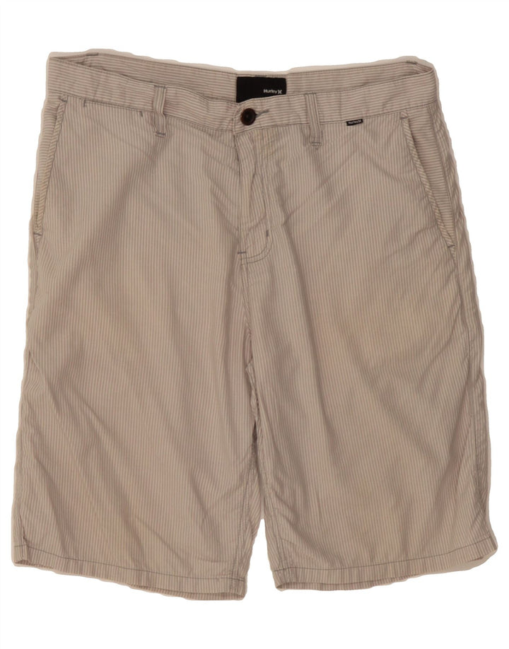 HURLEY Mens Chino Shorts W33 Medium  Grey Pinstripe Cotton Vintage Hurley and Second-Hand Hurley from Messina Hembry 