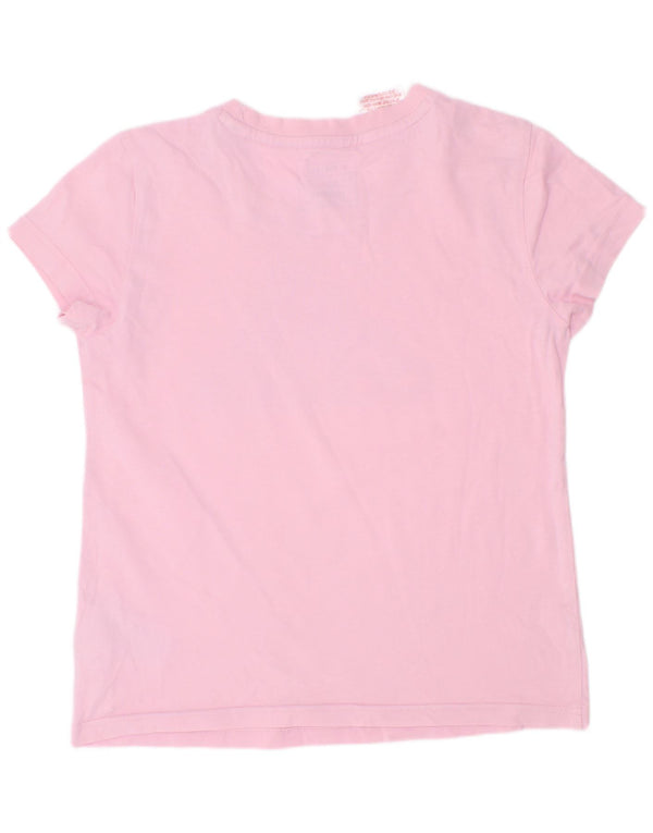 Adidas Girls Graphic T-Shirt Top 9-10 Years Pink Cotton