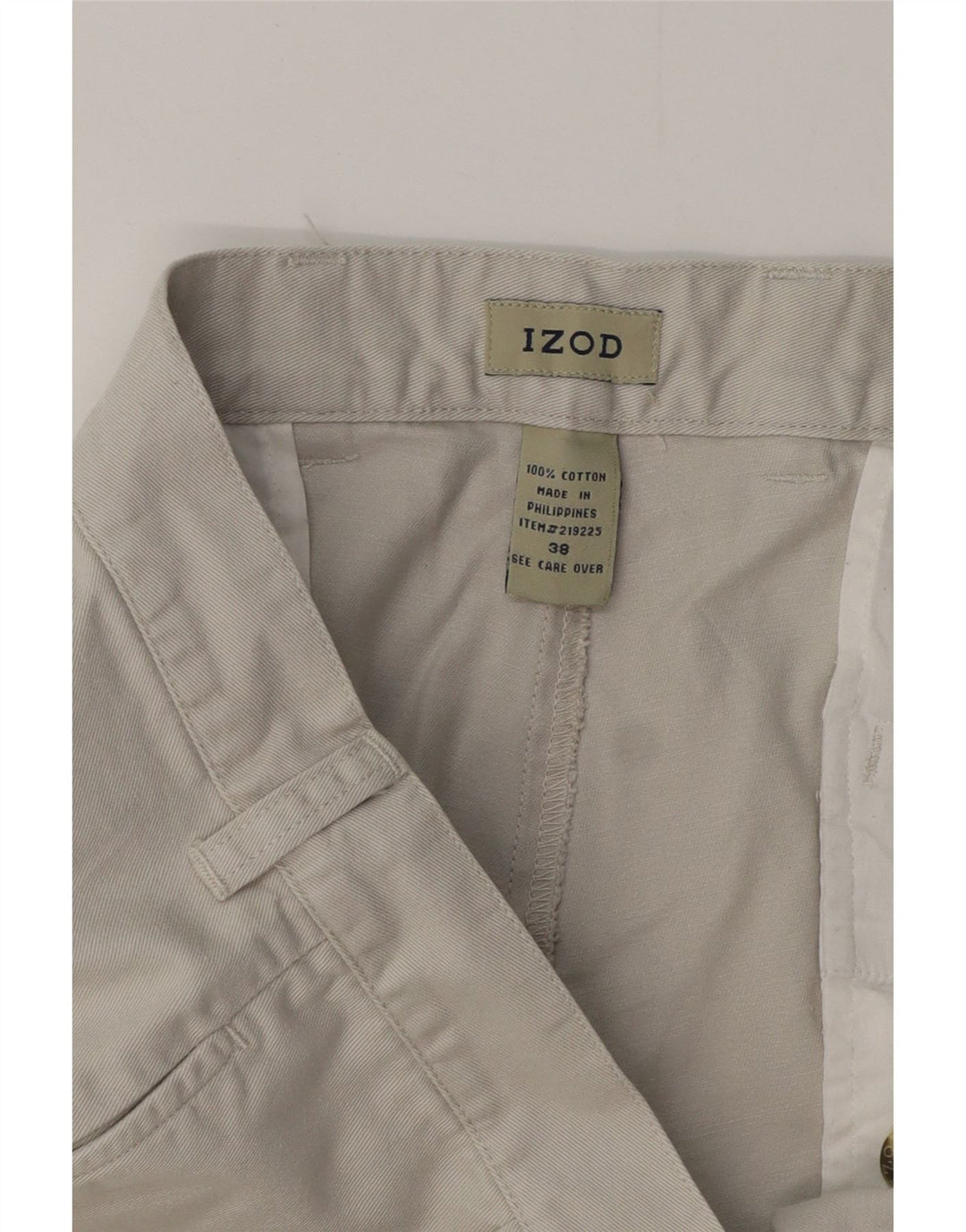 Izod Mens Pegged Chino Shorts W38 XL Grey Cotton