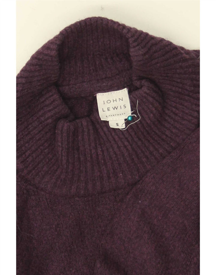 John Lewis Womens Oversized Turtle Neck Jumper Sweater UK 10 Small Purple