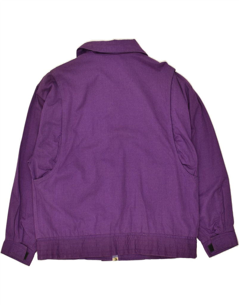 VINTAGE Womens Utility Jacket UK 16 Large Purple Cotton Vintage Vintage and Second-Hand Vintage from Messina Hembry 