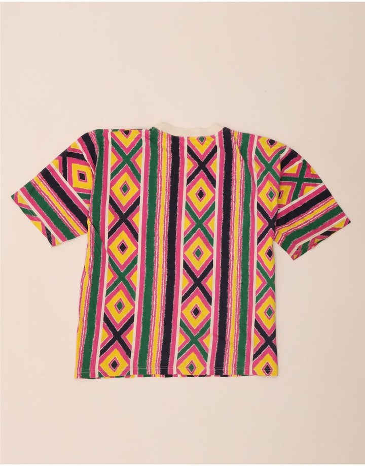 Vintage Womens T-Shirt Top UK 16 Large Multicoloured Geometric