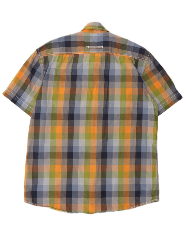 Camel Active Mens Short Sleeve Shirt Medium Multicoloured Check Cotton