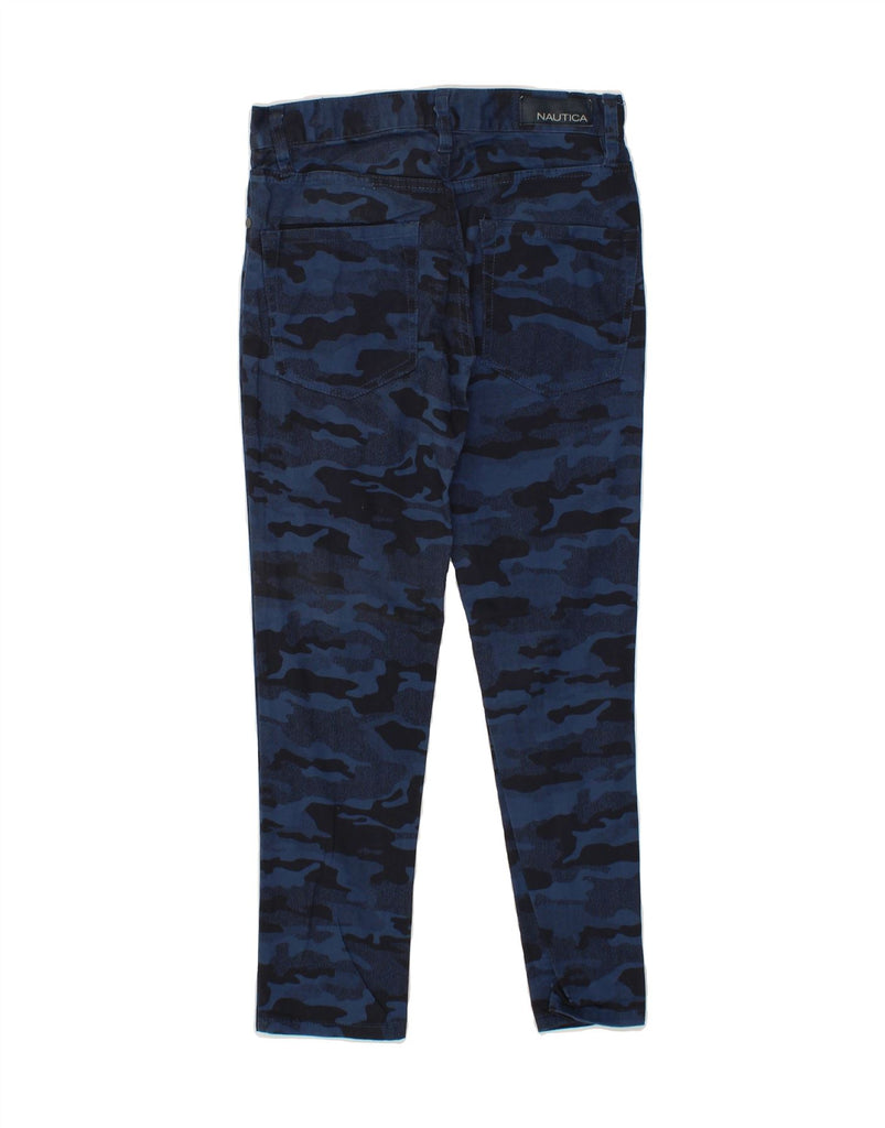 NAUTICA Boys Skinny Casual Trousers 7-8 Years W24 L23  Blue Camouflage Vintage Nautica and Second-Hand Nautica from Messina Hembry 