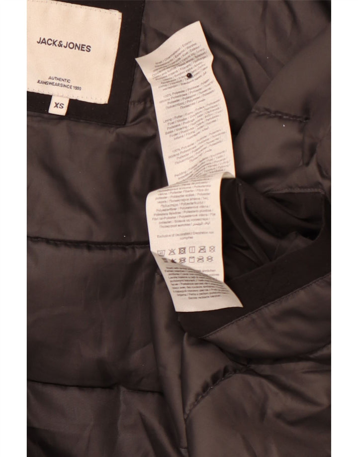 JACK & JONES Mens Hooded Padded Jacket UK 34 XS Black Polyester