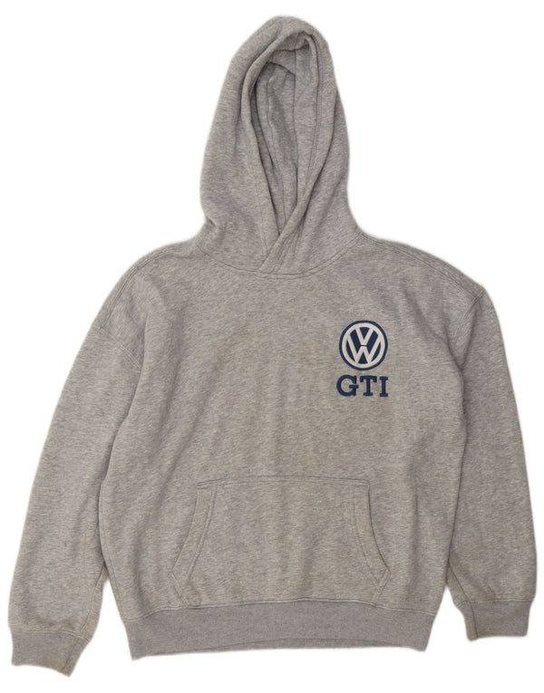 Hollister Mens Graphic Loose Fit Hoodie Jumper XS Grey Cotton