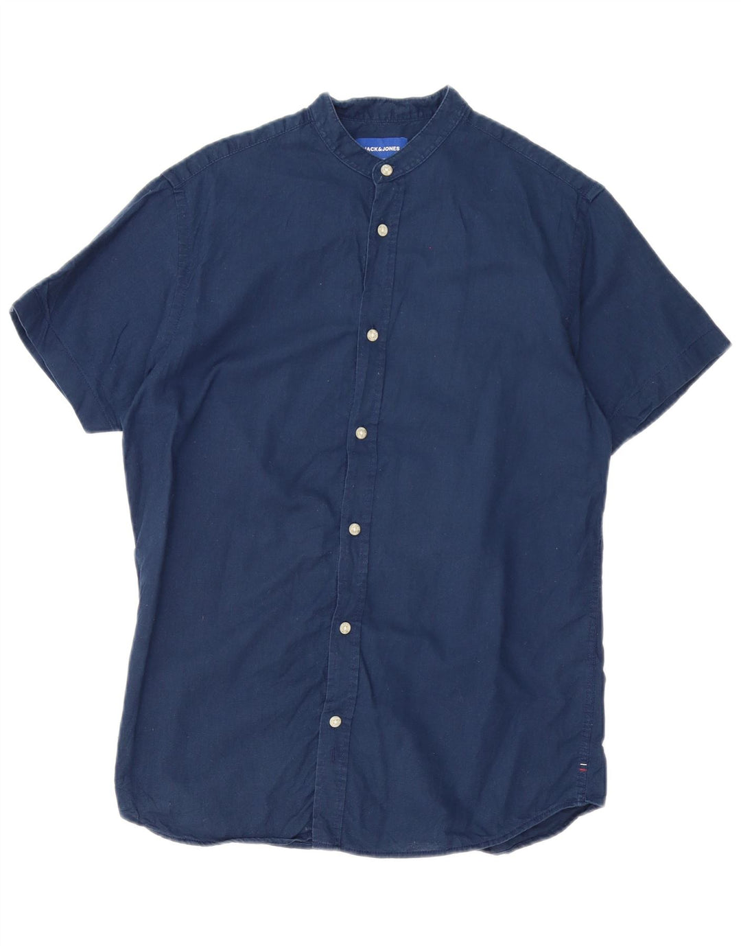 JACK & JONES Mens Short Sleeve Shirt Small Navy Blue Cotton