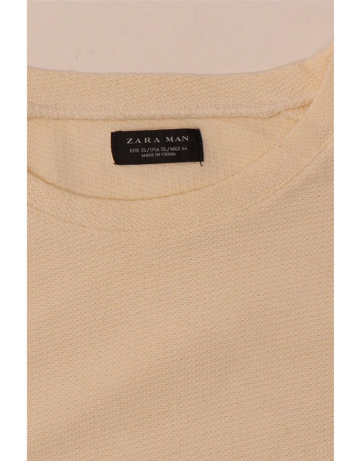 Zara Mens Top Long Sleeve XL Beige