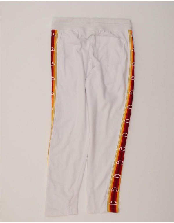 ELLESSE Mens Heritage Graphic Tracksuit Trousers Large White Colourblock