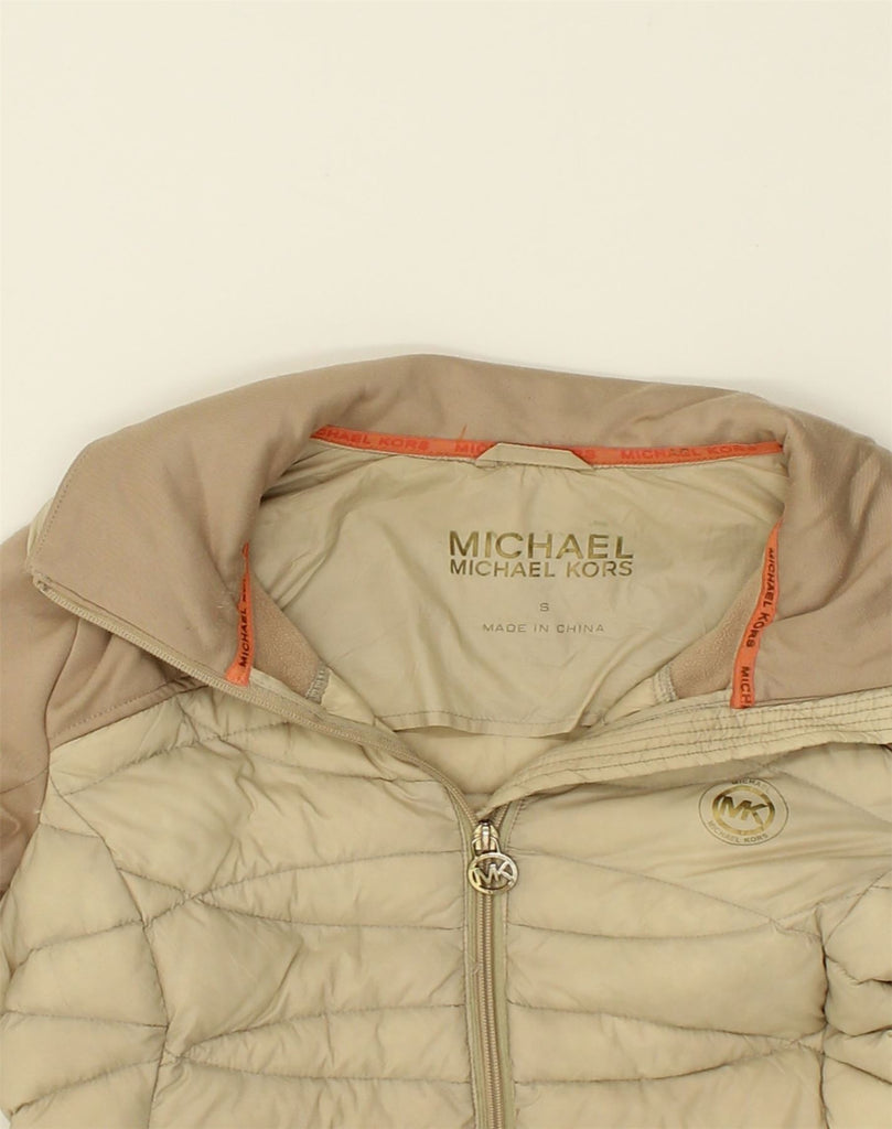 MICHAEL KORS Womens Padded Coat UK 10 Small Brown Polyester | Vintage Michael Kors | Thrift | Second-Hand Michael Kors | Used Clothing | Messina Hembry 