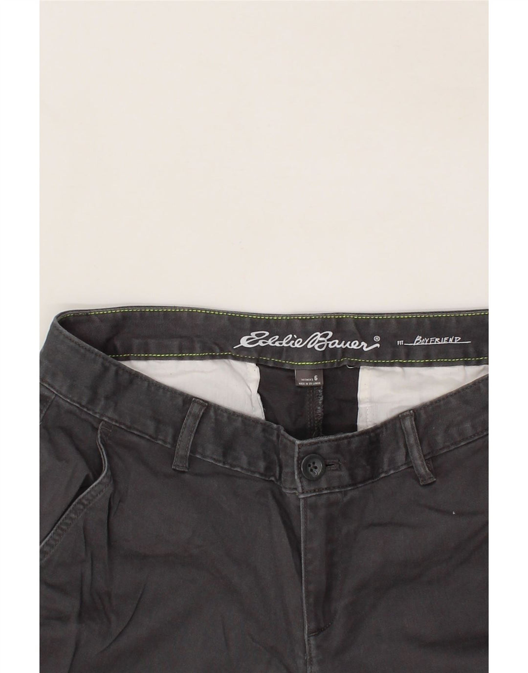 EDDIE BAUER Womens Boyfriend Chino Trousers US 6 Medium W30 L31 Grey Vintage Eddie Bauer and Second-Hand Eddie Bauer from Messina Hembry 