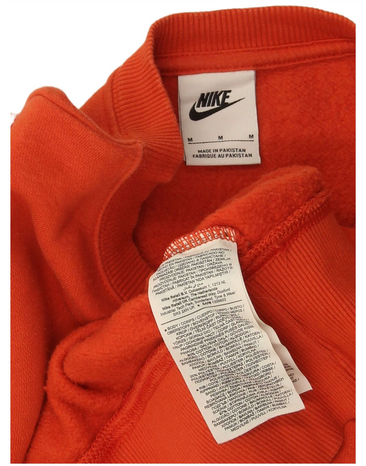 Nike Womens Crop Oversized Sweatshirt Jumper UK 14 Medium Red Cotton