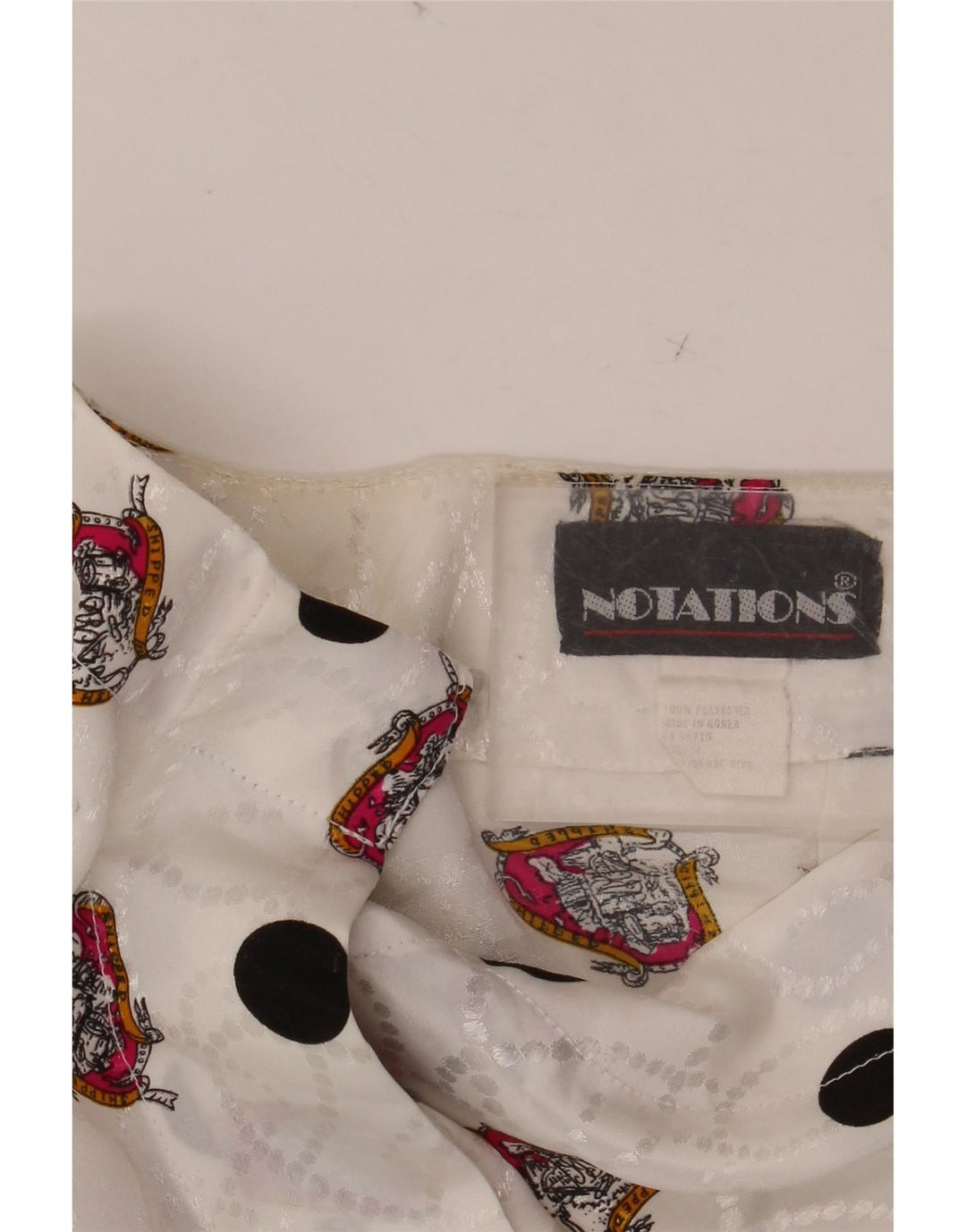 NOTATIONS Womens Abstract Pattern Shirt Blouse UK 16 Large White Polyester