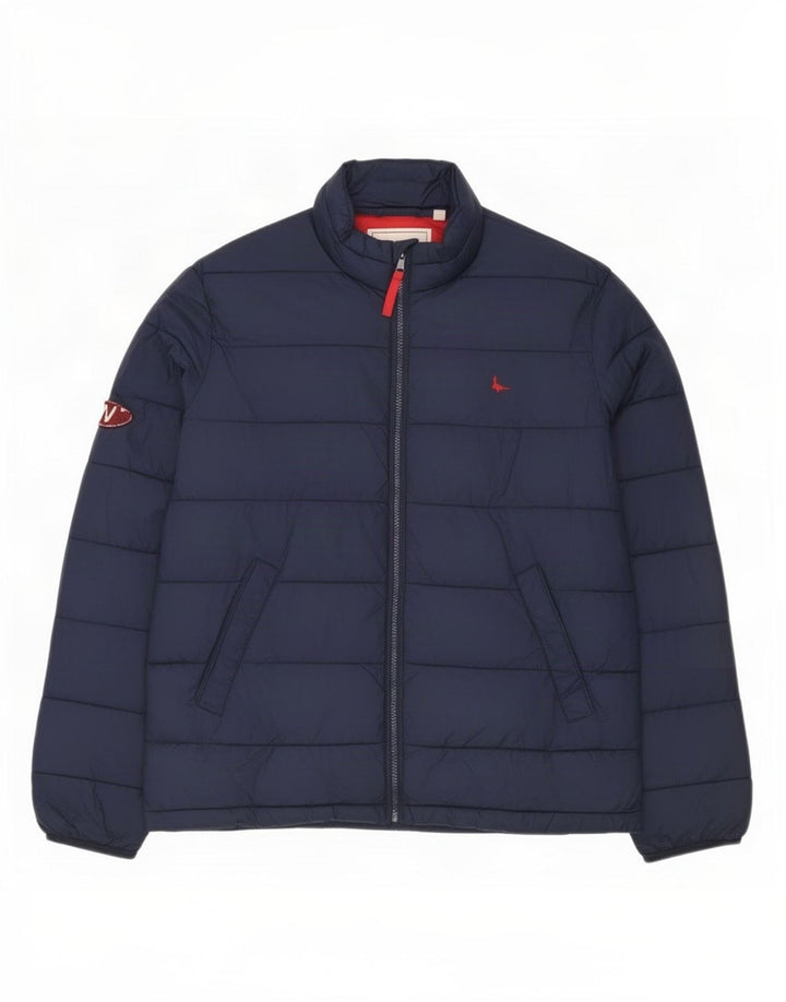 Jack Wills Mens Padded Jacket UK 40 Large Navy Blue Nylon
