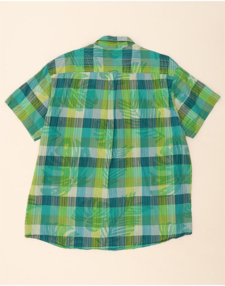 NAUTICA Mens Short Sleeve Shirt 2XL Green Check Cotton