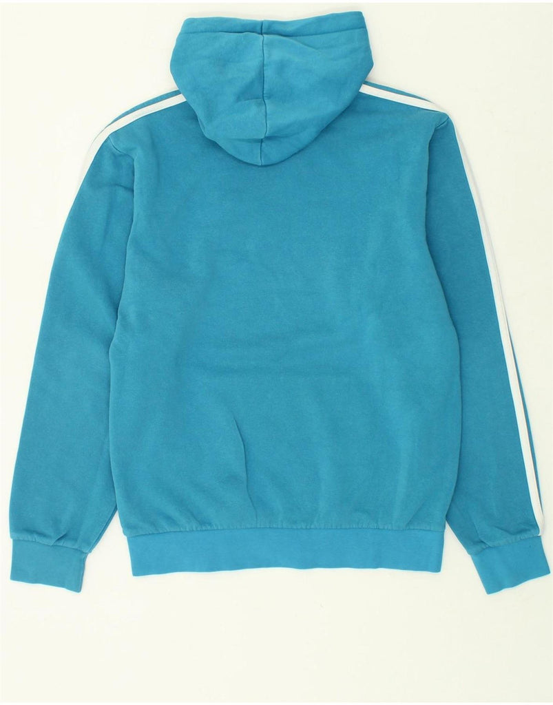 ADIDAS Womens Graphic Hoodie Jumper UK 10 Small Blue Cotton Vintage Adidas and Second-Hand Adidas from Messina Hembry 