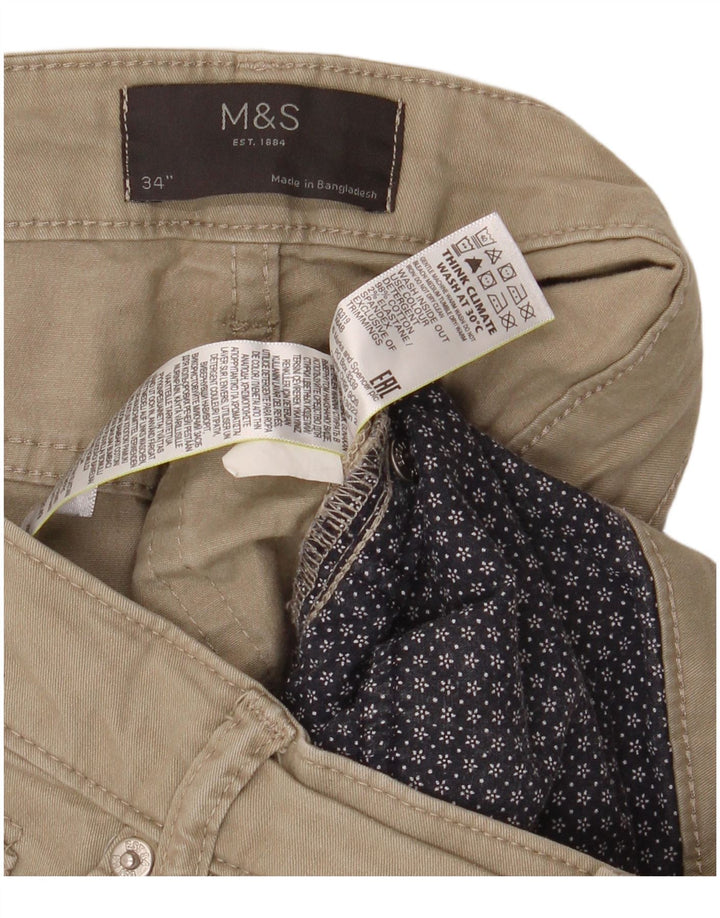Marks & Spencer Mens Casual Shorts W34 Large  Khaki Cotton